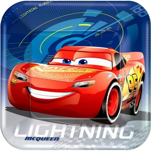 Disney Cars Lightning McQueen 16 Guest Large Tableware Party Pack ...