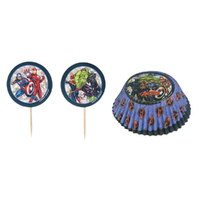 Marvel Avengers Powers Unite Cupcake Cases & Picks Set 