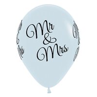 Mr & Mrs Fashion White Latex Balloons 6 Pack