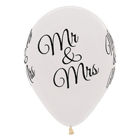 Mr & Mrs Crystal Clear Latex Balloons 6 Pack