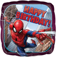 Spiderman Happy Birthday Square Foil Balloon