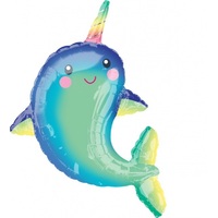 Under The Sea Happy Narwhal SuperShape Foil Balloon