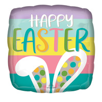 Happy Easter Bunny Ears Square Foil Balloon