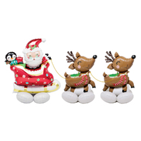 Christmas Santa and Reindeers Air Fill AirLoonz Balloon 