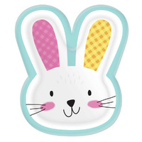 Easter Bunny Shaped Paper Plates 8 Pack
