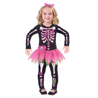 Skeleton Bones Girls 2-3 Years Halloween Costume