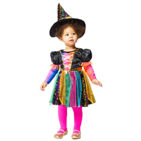 Halloween Rainbow Witch Girls Costume 4-6 Years