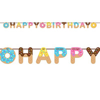 Donut Time Happy Birthday Ribbon Banner 