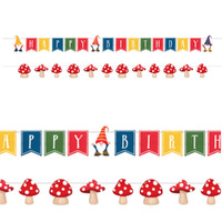 Party Gnomes Shaped String Happy Birthday Banner 