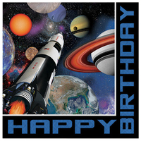 Space Blast Happy Birthday Lunch Napkins 16 Pack