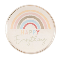 Rainbow Happy Everything Gold Foiled Paper Dinner Plates 8 Pack