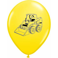 Construction Truck Yellow Bobcat Latex Balloons 25 Pack