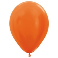 Orange Metallic Latex Balloons 30cm Approx 25 Pack