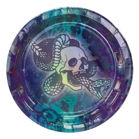 Halloween Midnight Mayhem Iridescent Round Lunch Cake Dessert Plates 8 Pack