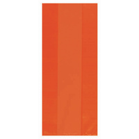 Orange Party Supplies Plastic Cello Treat Loot Favour Bags 25 Pack