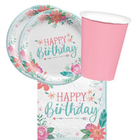 Free Spirit Happy Birthday 16 Guest Tableware Pack