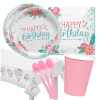 Free Spirit Happy Birthday 16 Guest Deluxe Tableware Pack