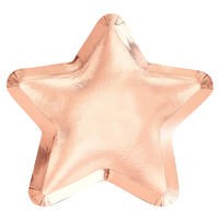 Rose Gold Star Shaped Paper Plates 8 Pack