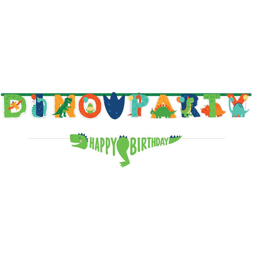 Dinosaur Dino-Mite Party Add-An-Age Letter Banner 