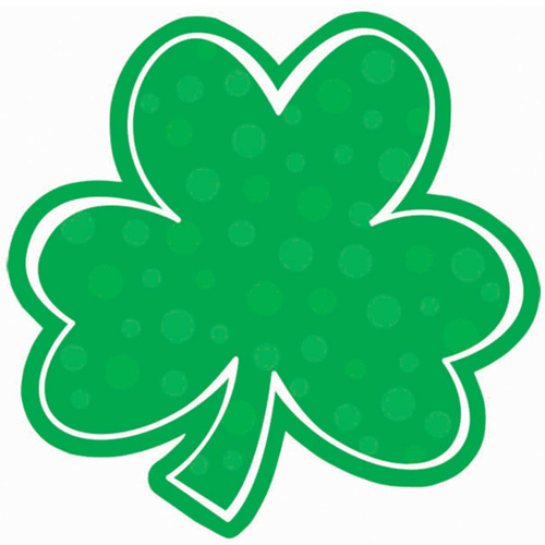 St Patrick's Day Shamrock with Dots Printed Cutout x1