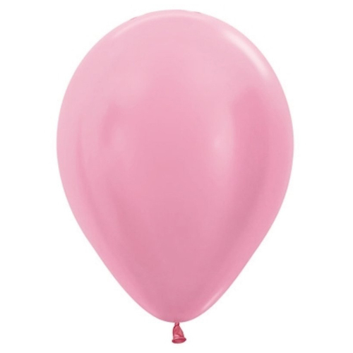 Satin Pearl Pink Latex Balloons 25 Pack