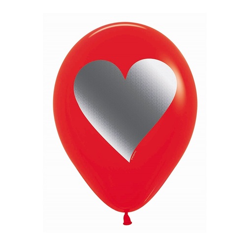 Hearts Fashion Red Latex Balloons 12 Pack