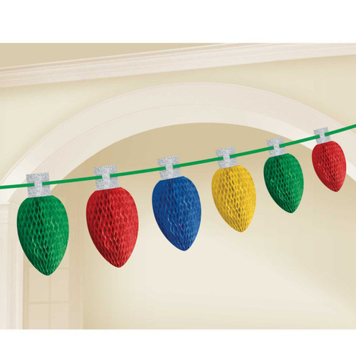 Christmas Lights Honeycomb Garland