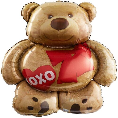 Valentine's Day Cuddly Bear SuperShape Foil Balloon