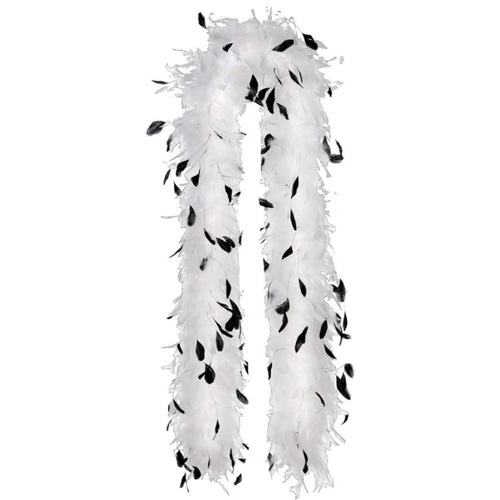 Black And White Feather Boa Costume Accessory