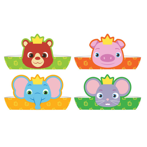 Cocomelon Paper Crowns 8 Pack