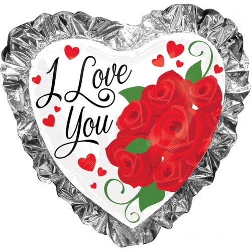 I Love You Ruffle SuperShape Foil Balloon