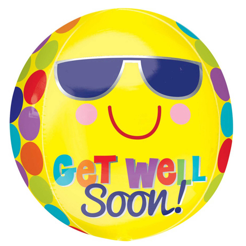 Bright Sunny Get Well Soon Orbz Foil Balloon