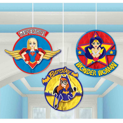 DC Superhero Girls Honeycomb Decorations 3 Pack