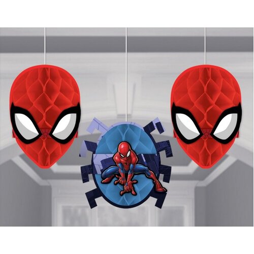 Spiderman Webbed Wonder Honeycomb Tissue Decorations 3 Pack