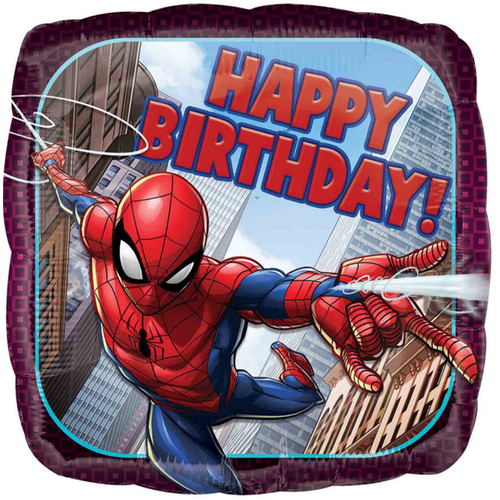 Spiderman Happy Birthday Square Foil Balloon