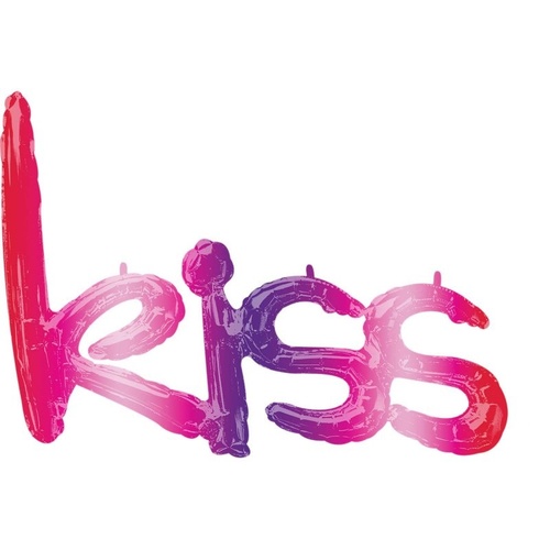 Valentine's Day Phrase Ombre Kiss Foil Balloon