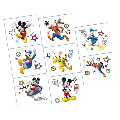 Mickey Mouse Tattoos- 1 Perforated Sheet Containing 8 Tattoos