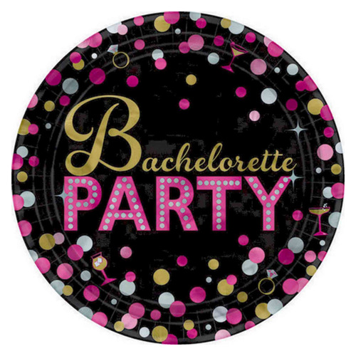 Bachelorette Round Plates 8 Pack