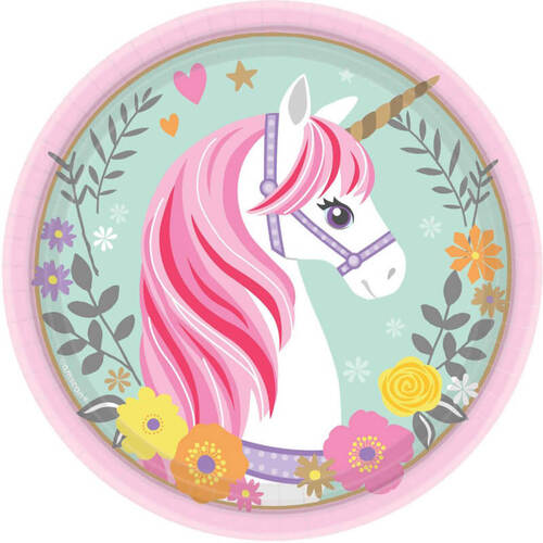 Magical Unicorn Paper Plates 17cm 