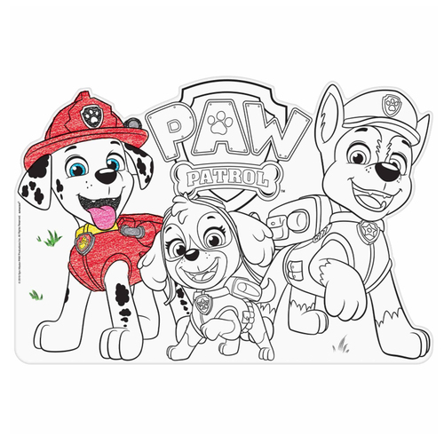 Paw Patrol Adventures Colour In Placemats 8 Pack