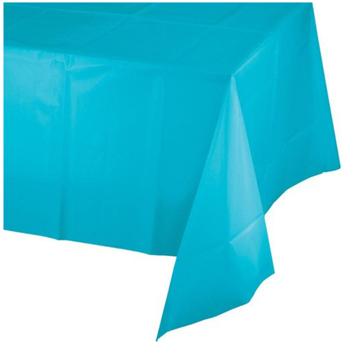 Caribbean Blue Plastic Rectangular Tablecover