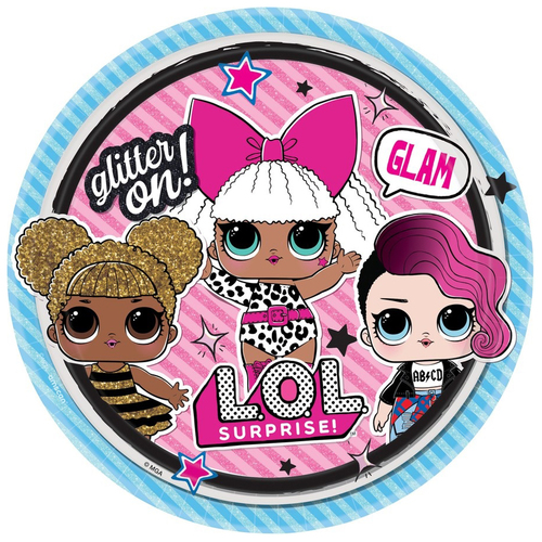 LOL Surprise Dolls Together 4EVA Round Paper Dinner Plates 8 Pack