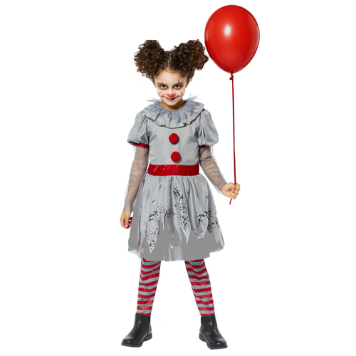 Halloween Bad Clown Girls Costume 4-6 Years 