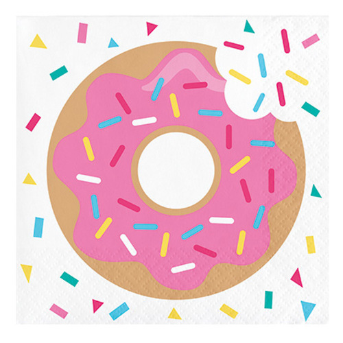 Donut Time Beverage Napkins 16 Pack