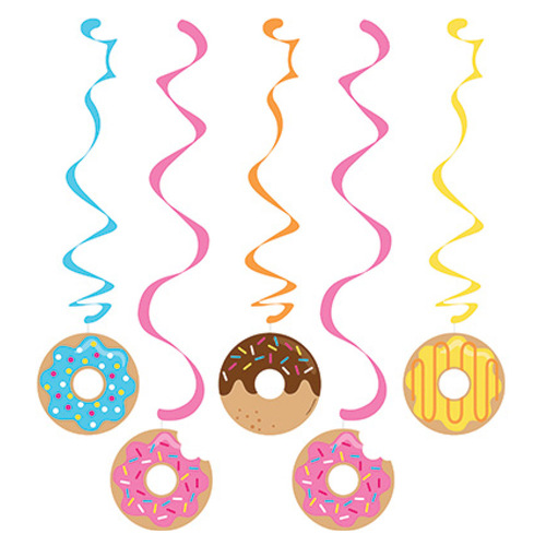 Donut Time Dizzy Danglers Hanging Swirls 5 Pack