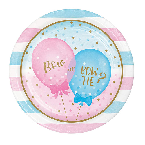 Baby Shower Gender Reveal Girl or Boy? Dinner Paper Plates 8 Pack