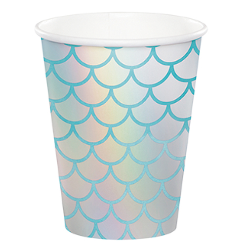 Mermaid Shine Iridescent Paper Cups 8 Pack