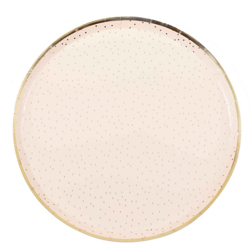 Peach Dotty Gold Foiled Mix It Up Paper Dinner Plates 8 Pack