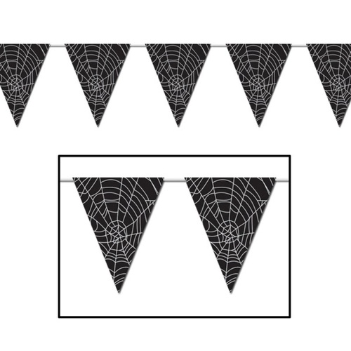 Halloween Pennant Flag Banner Spider Web All Weather