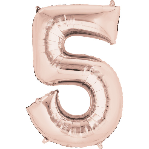 Number 5 Large Rose Gold Foil Balloon 86cm approx